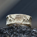 Men's Viking Style Ring Gold Runes