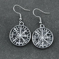 Dangling Earrings Compass Vegvisir Viking