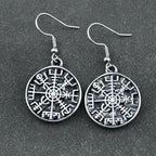 Dangling Earrings Compass Vegvisir Viking