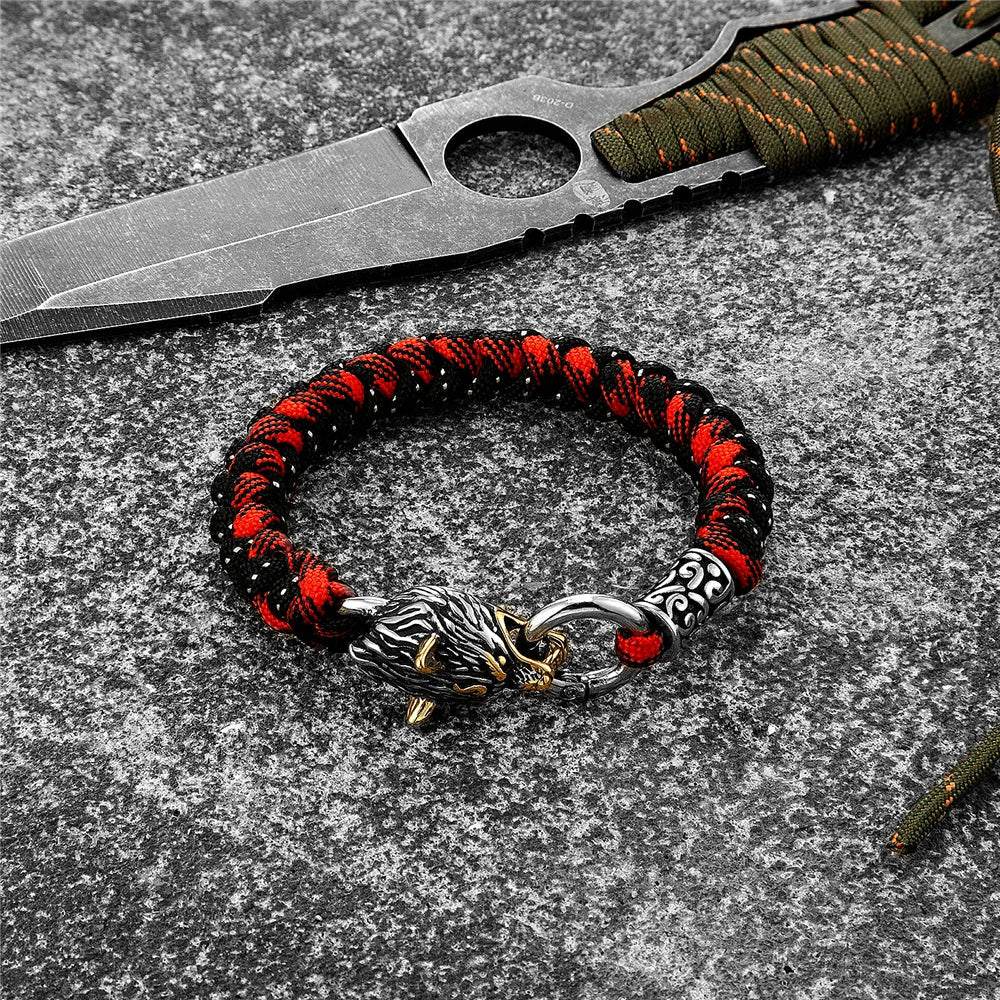 Fenrir Survival Bracelet - Viking Wolf Parachute Cord Bracelet 2