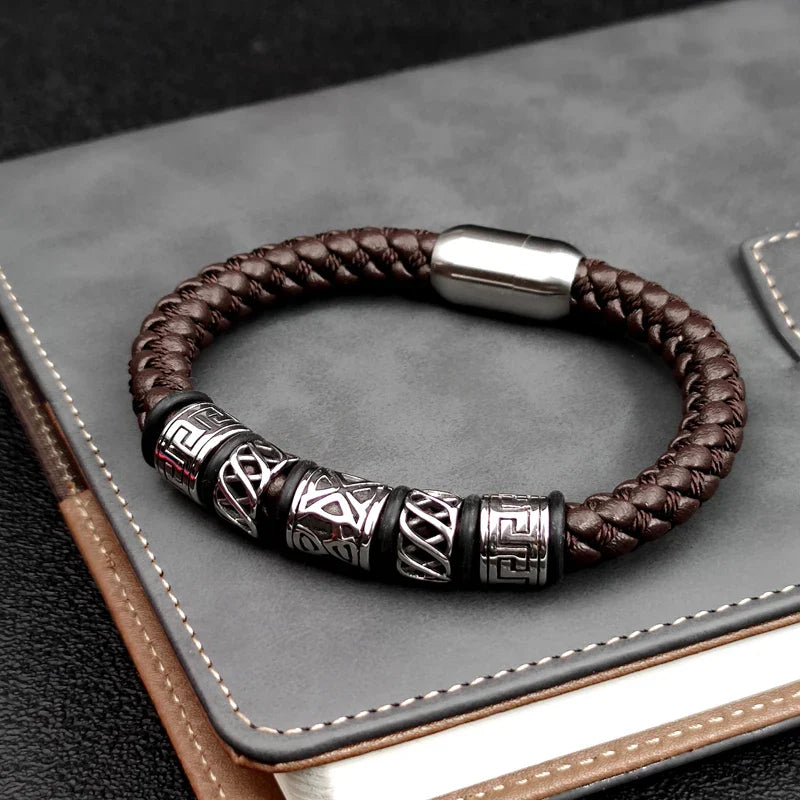 Vintage Viking Style Leather Bracelet