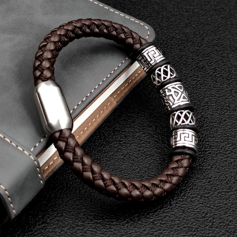 Vintage Viking Style Leather Bracelet 3