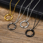 Viking Necklace Round Runic Pendant