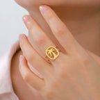 Palm Tree Motif Ring Gold