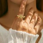 Bee ring for women, gold
