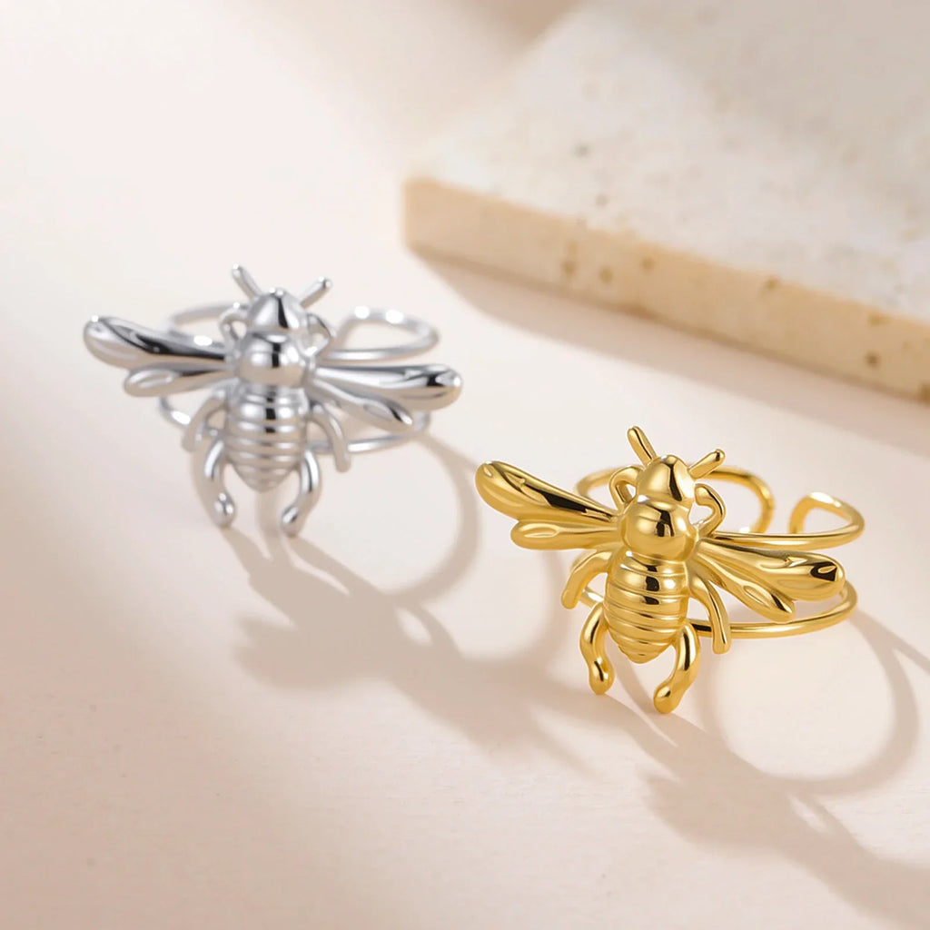 Bee ring for women, gold