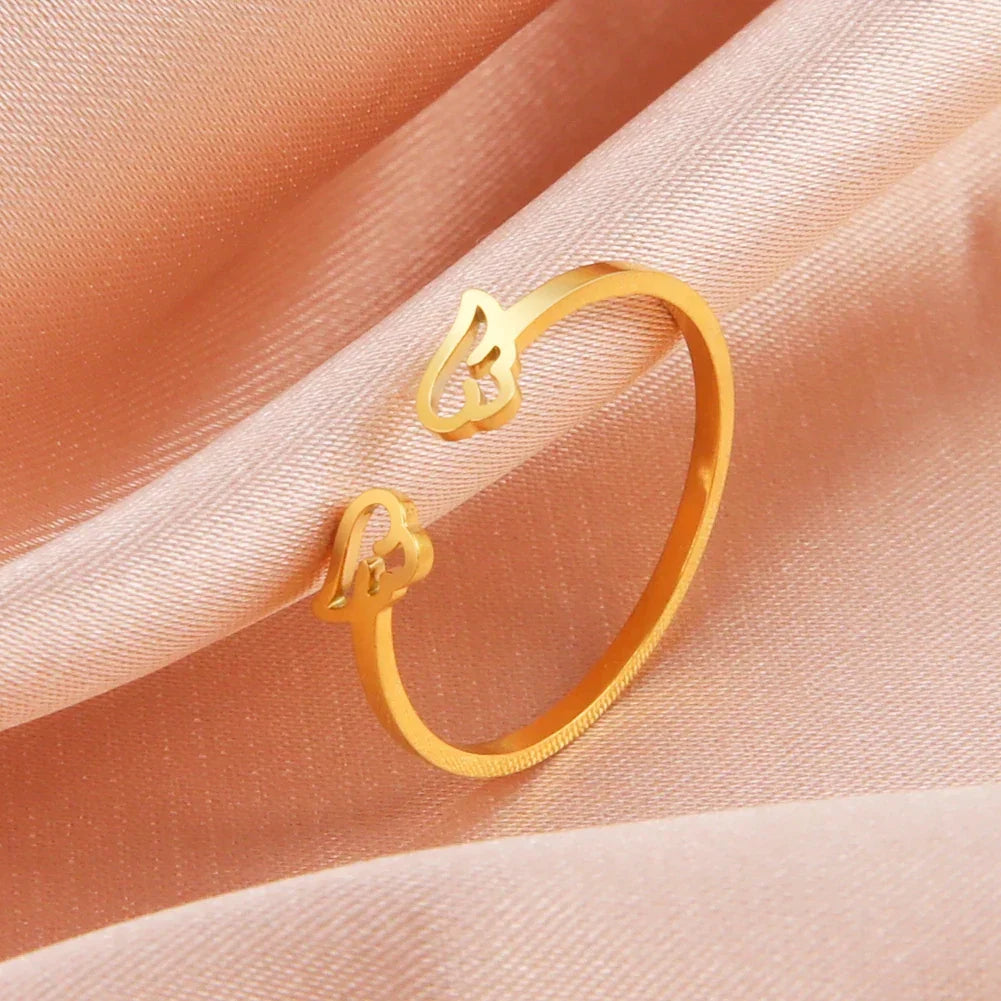 Women's angel wing ring gold