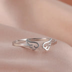 Women's angel wing ring silver