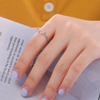 Women's angel wing ring silver