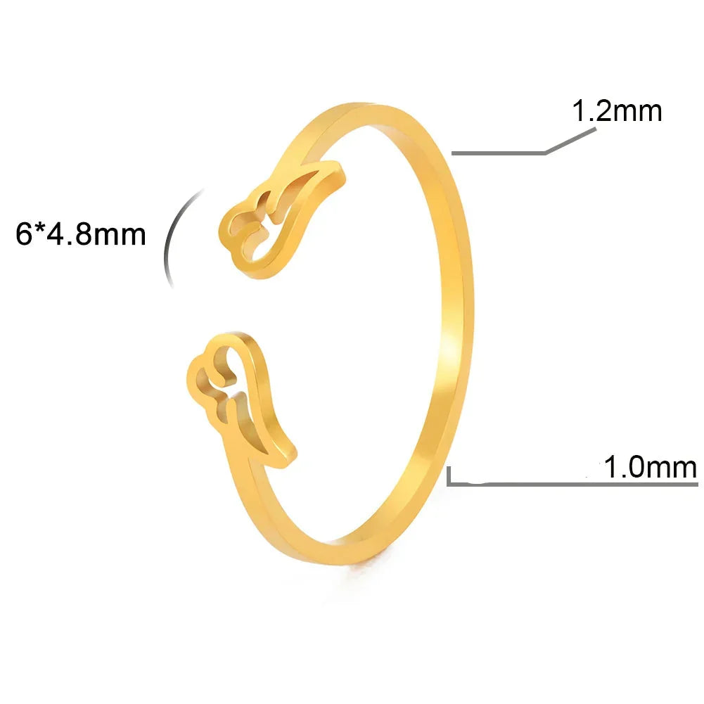 Women's angel wing ring