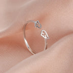 Women's angel wing ring silver