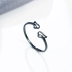 Women's angel wing ring black