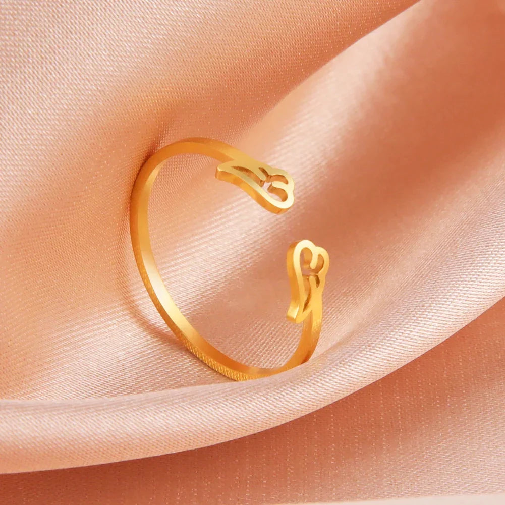 Women's angel wing ring gold