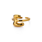 Custom adjustable ring with initial e