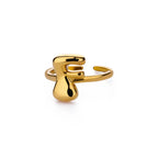 Custom adjustable ring with initial f
