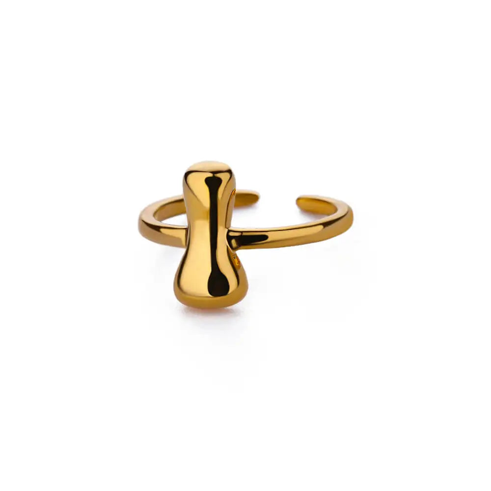 Custom adjustable ring with initial i