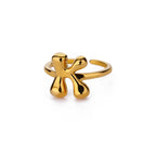 Custom adjustable ring with initial k