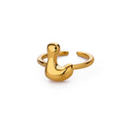 Custom adjustable ring with initial l