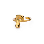 Custom adjustable ring with initial p