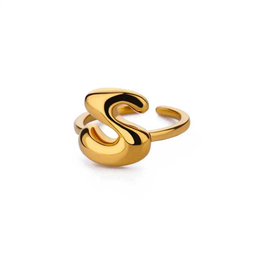 Custom adjustable ring with initial s
