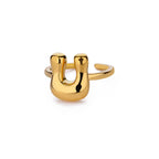 Custom adjustable ring with initial u