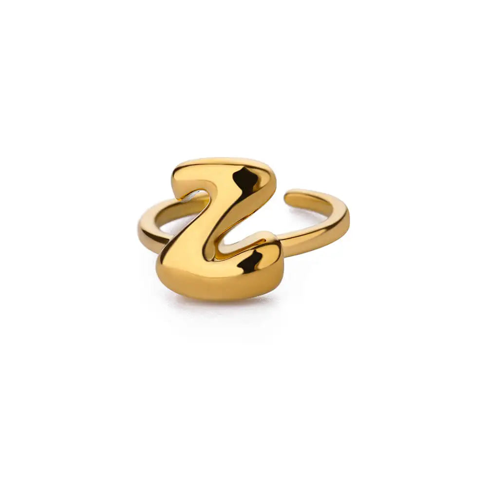 Custom adjustable ring with initial z