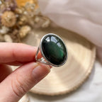 Adjustable "Awakening of the Soul" ring in celestial eye obsidian 