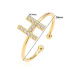 Custom adjustable ring with initial