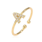 Custom adjustable ring with initial a