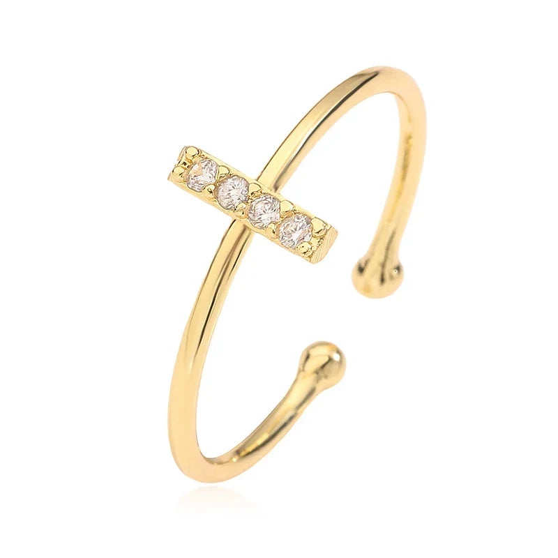 Custom adjustable ring with initial i