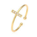 Custom adjustable ring with initial i