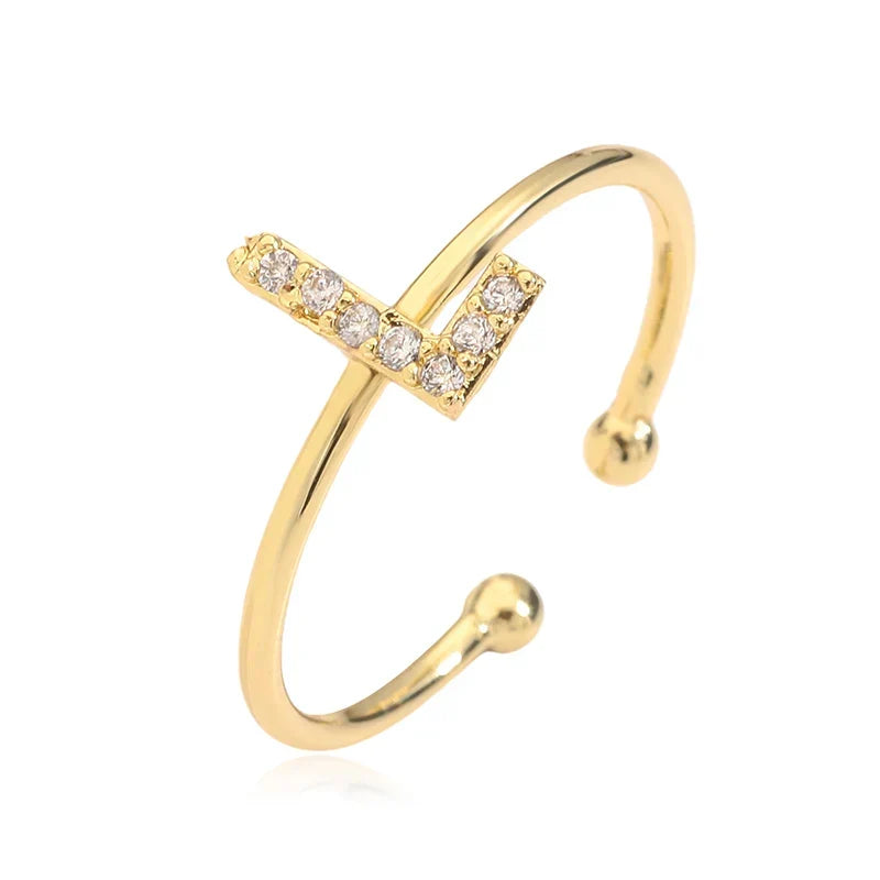 Custom adjustable ring with initial l