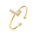 Custom adjustable ring with initial l