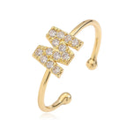 Custom adjustable ring with initial m