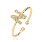 Custom adjustable ring with initial n