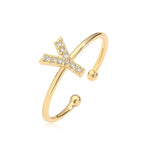 Custom adjustable ring with initial y