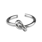 Adjustable knot ring in silver