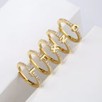 Adjustable women's ring with initial letter