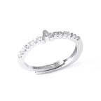 Adjustable women's ring with initial letter