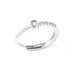 Adjustable women's ring with initial letter
