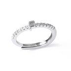 Adjustable women's ring with initial letter