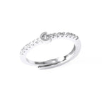 Adjustable women's ring with initial letter