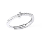 Adjustable women's ring with initial letter