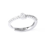 Adjustable women's ring with initial letter