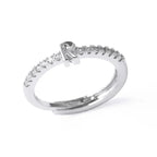 Adjustable women's ring with initial letter