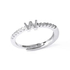Adjustable women's ring with initial letter