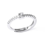 Adjustable women's ring with initial letter
