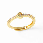 Adjustable women's ring with initial letter