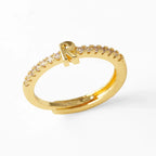 Adjustable women's ring with initial letter