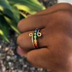 Bohemian Style Ring Anti-Stress Spinning Beads Gold